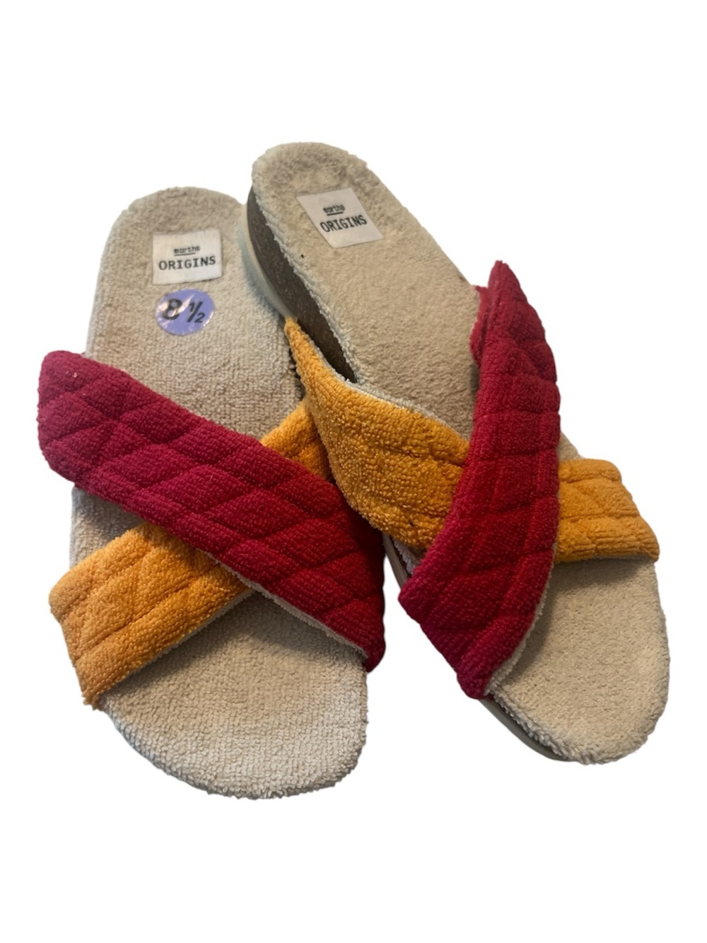 Earth Origins Oceana Quilted Terry Cross-Strap Slide Sandals spa